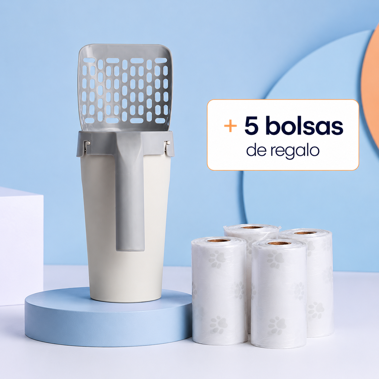 Recogedor de Arena para Gatos con Bandeja Integrada