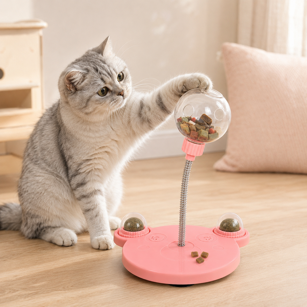 Comedero Interactivo con Ventosa para Perros y Gatos